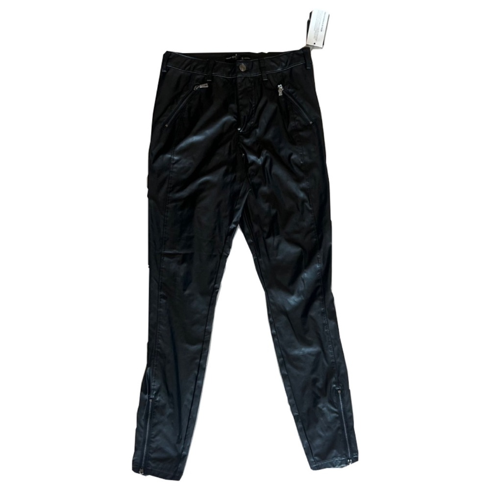 Guess black leather jeans